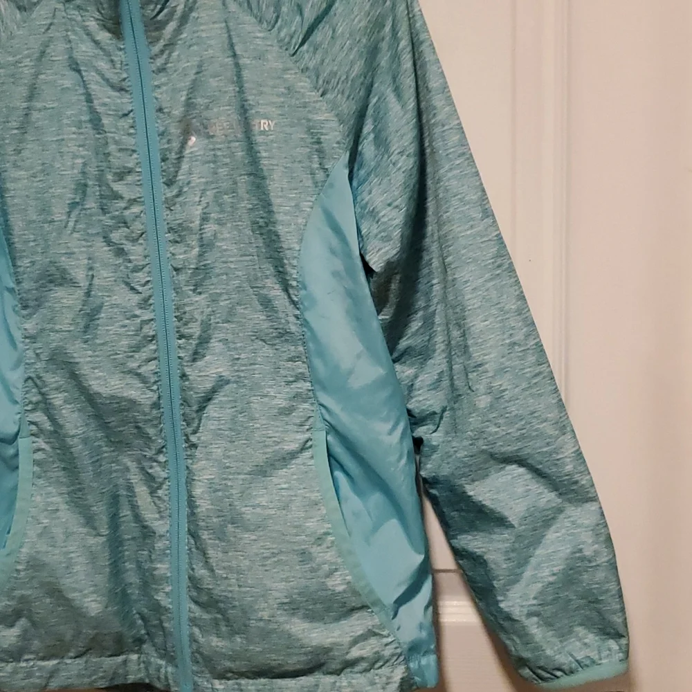 Free Country Zip Down Girls Hooded Light int Green Jacket - Size Medium (10-12)